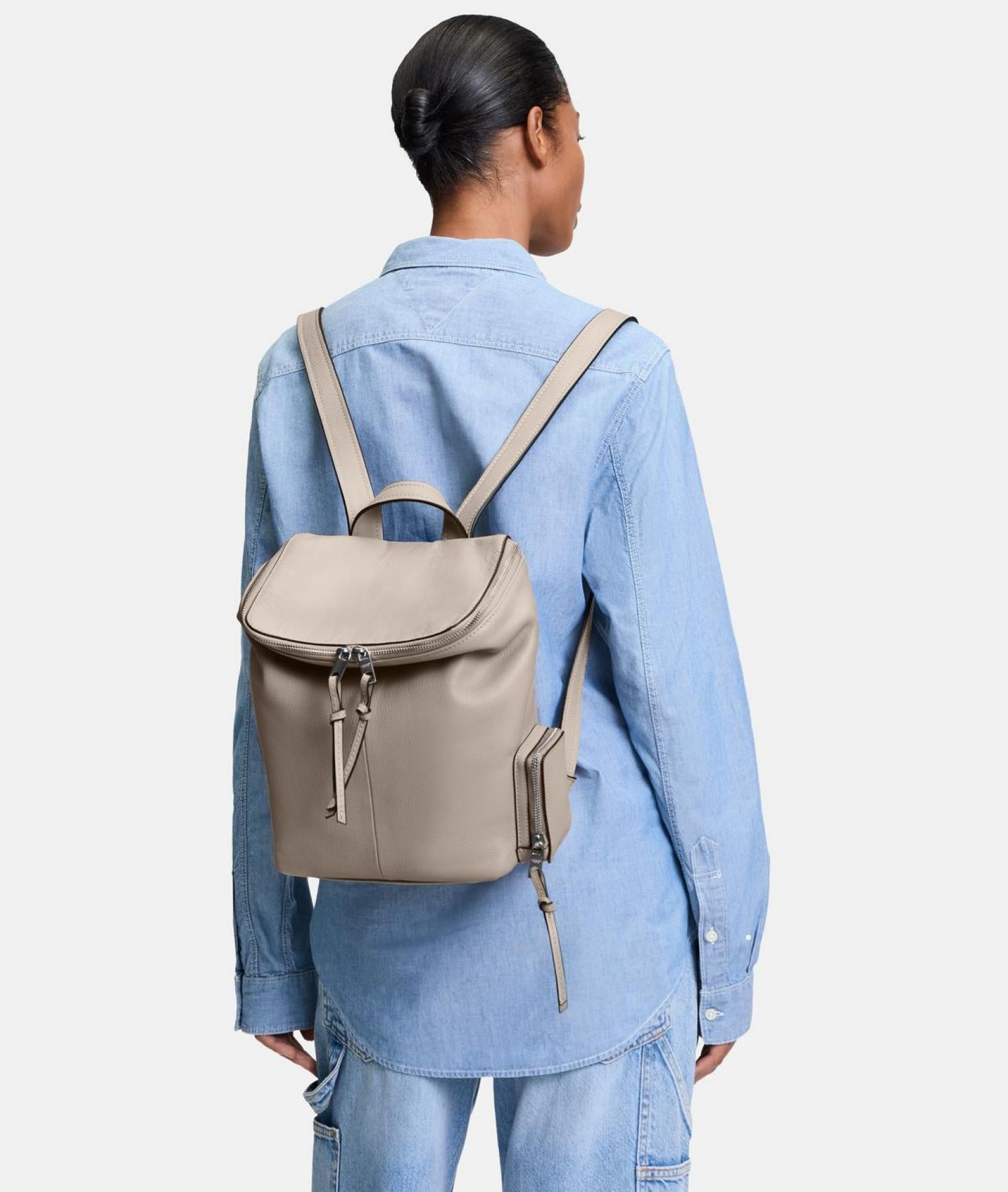 Liebeskind Berlin HERA SMALL PEBBLE RUCKSACK Leder Stone Beige