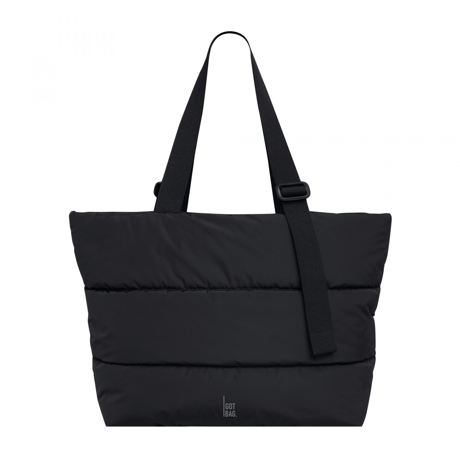 Got-Bag PUFFER TOTE BAG scallop monochrome black