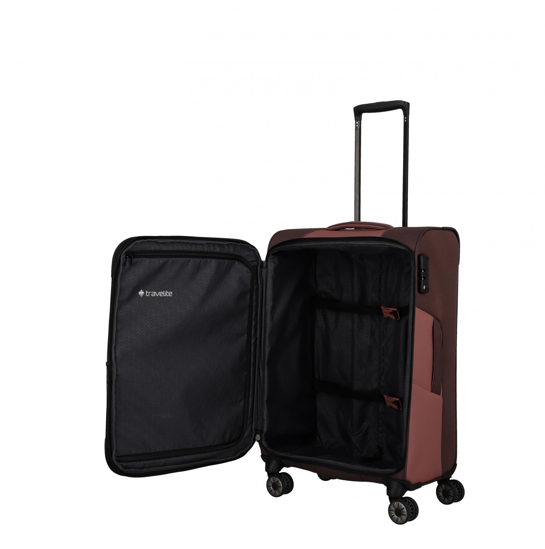 Travelite VIIA M 67cm Weicher Trolley Koffer, Frühlingsrose