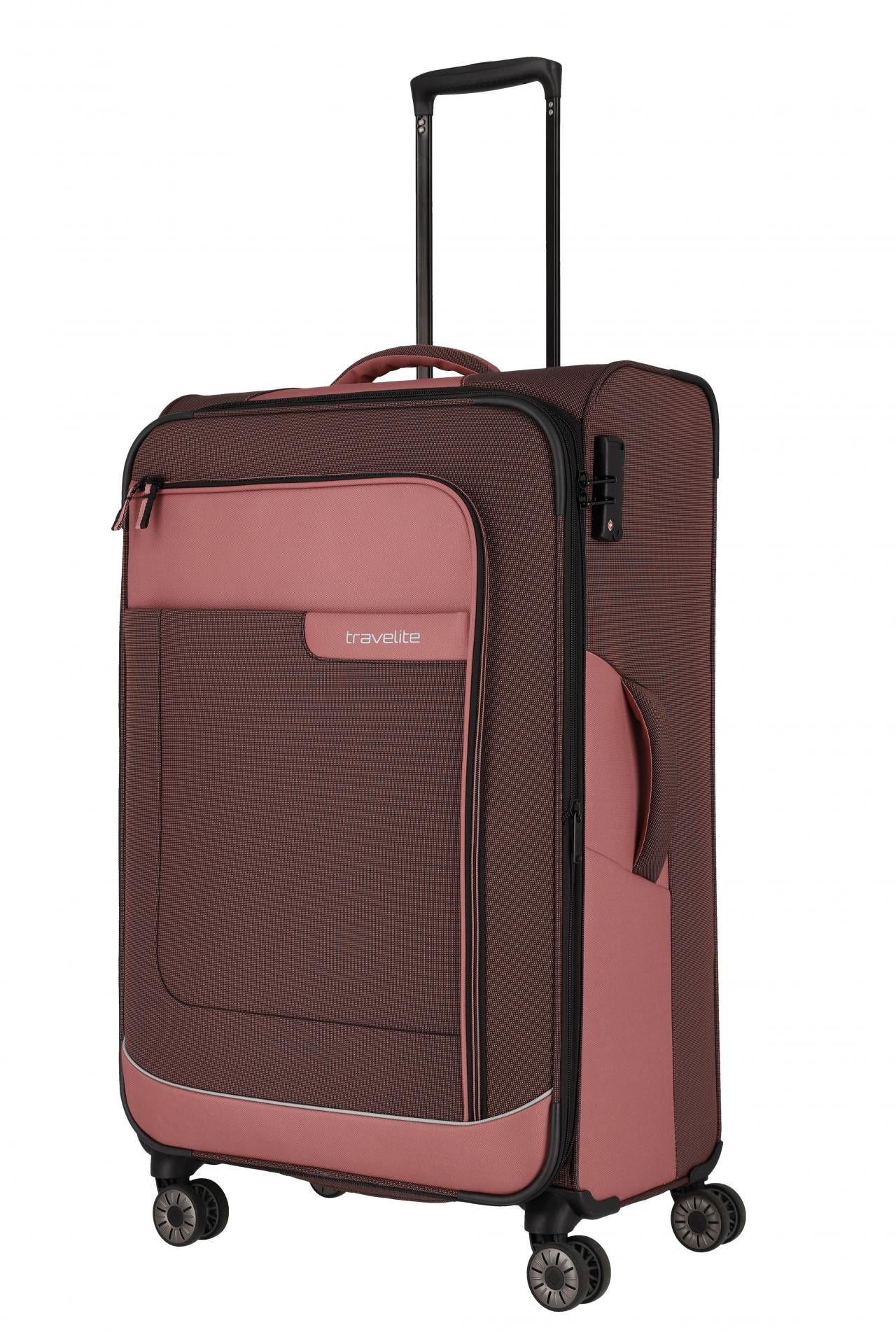 Travelite VIIA L 77cm Weicher Trolley Koffer, Frühlingsrose