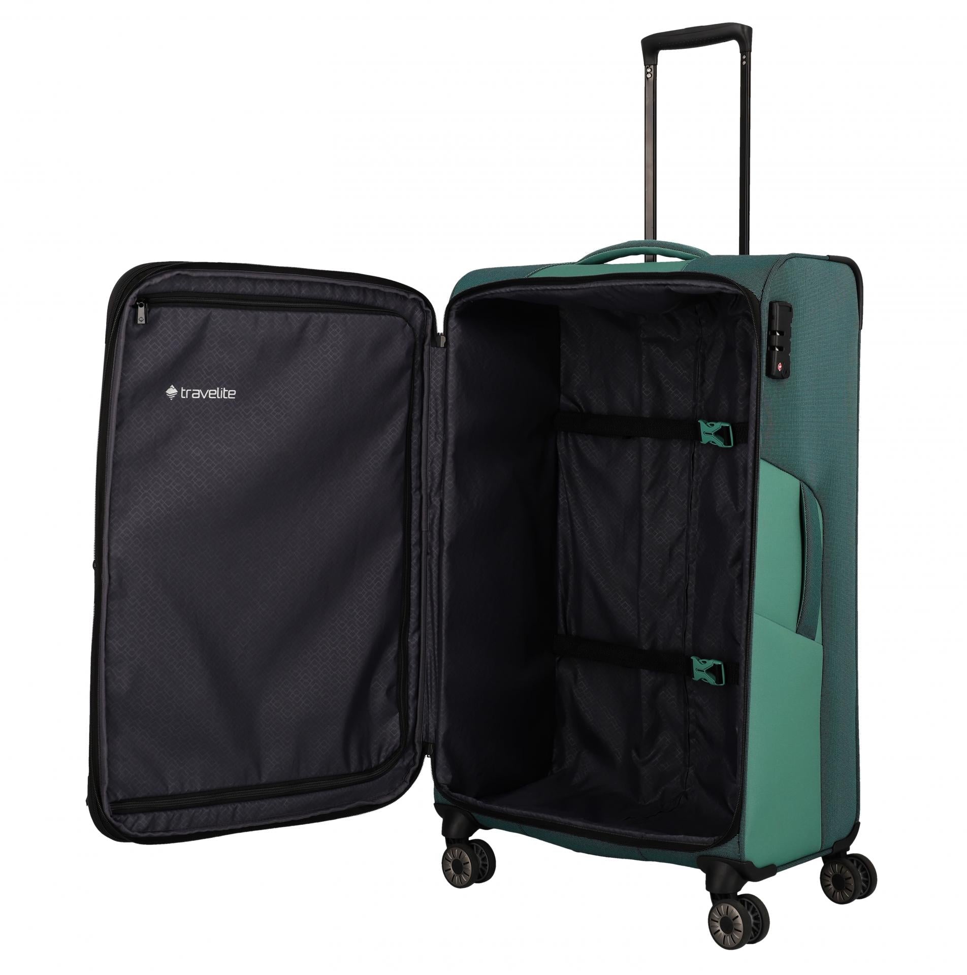 Travelite VIIA L 77cm Weicher Trolley Koffer, Eukalyptus