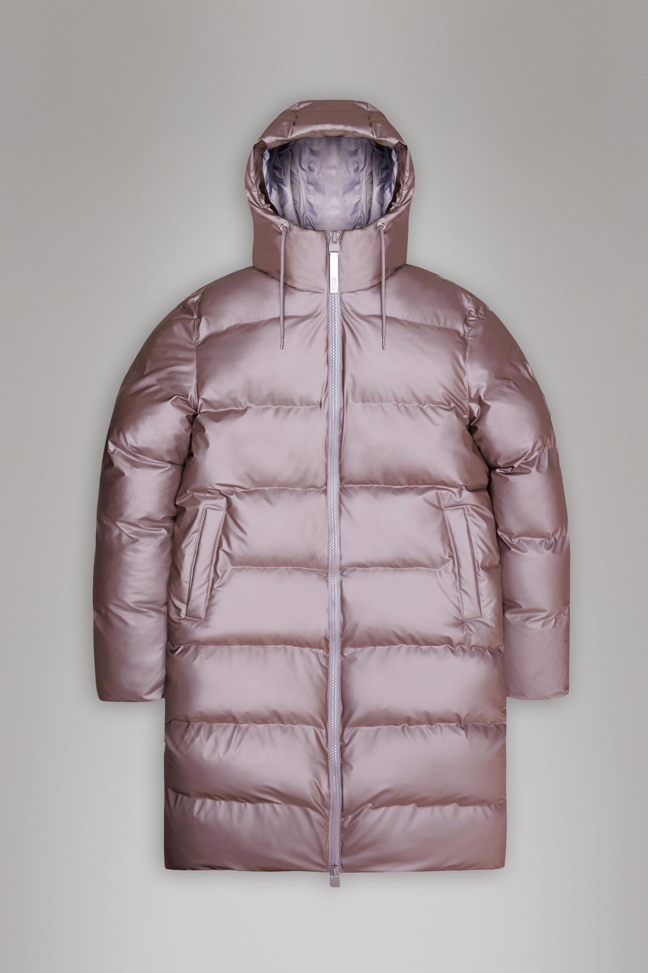 Rains Alta Long Puffer Winterjacke - Farbe: Muse - Variante: M