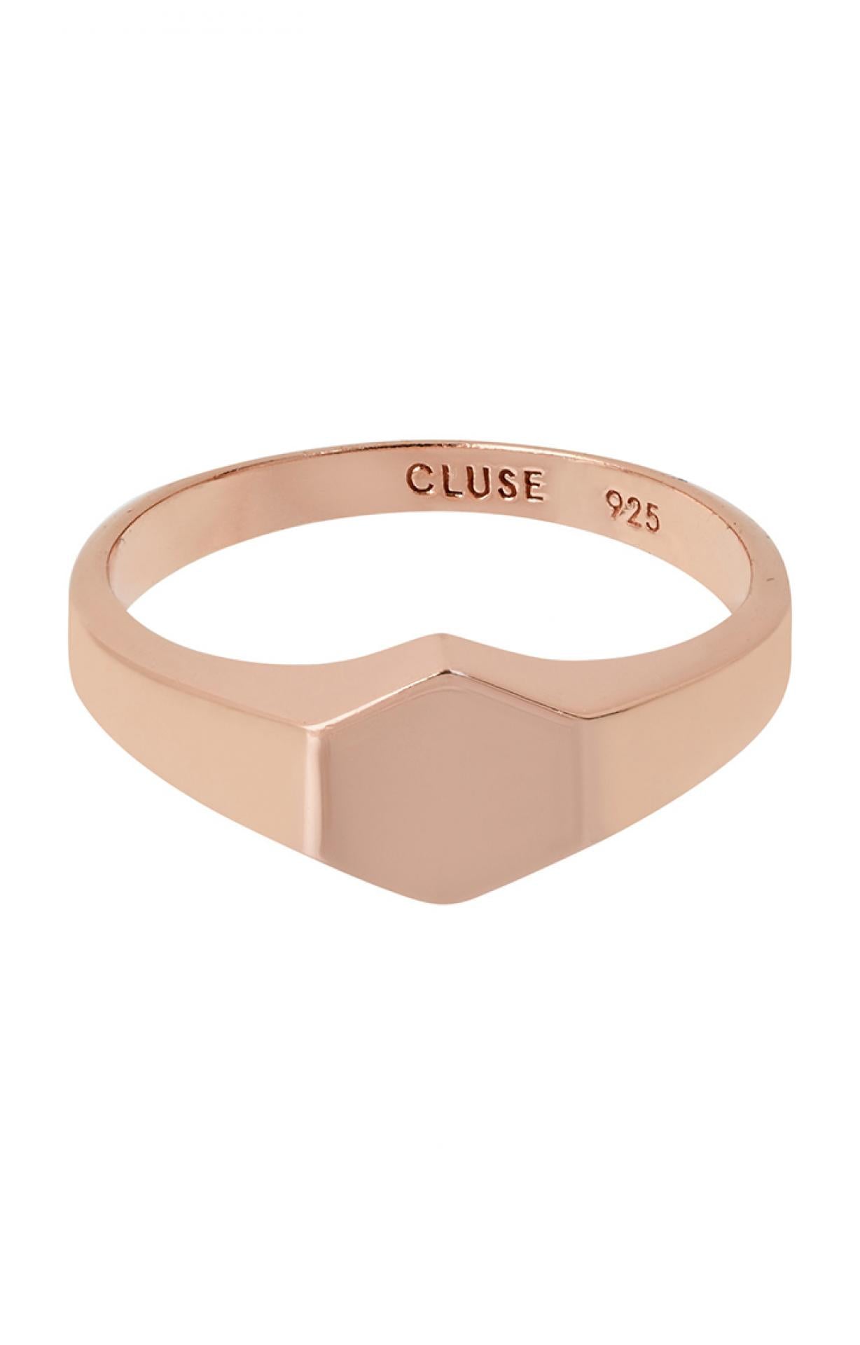 Essentielle Rose Gold Hexagon Ring - Größe: 48