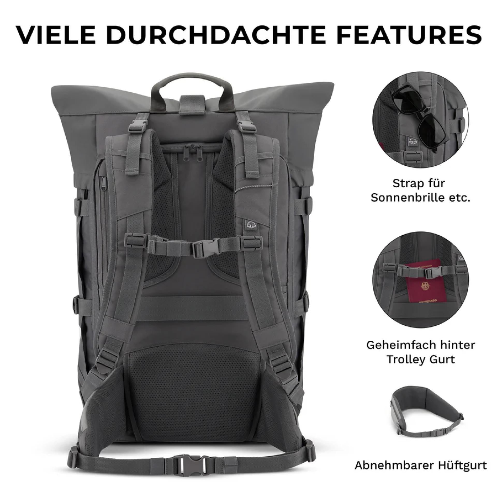 Johnny Urban Allen XL Travel Rucksack Dunkelgrau