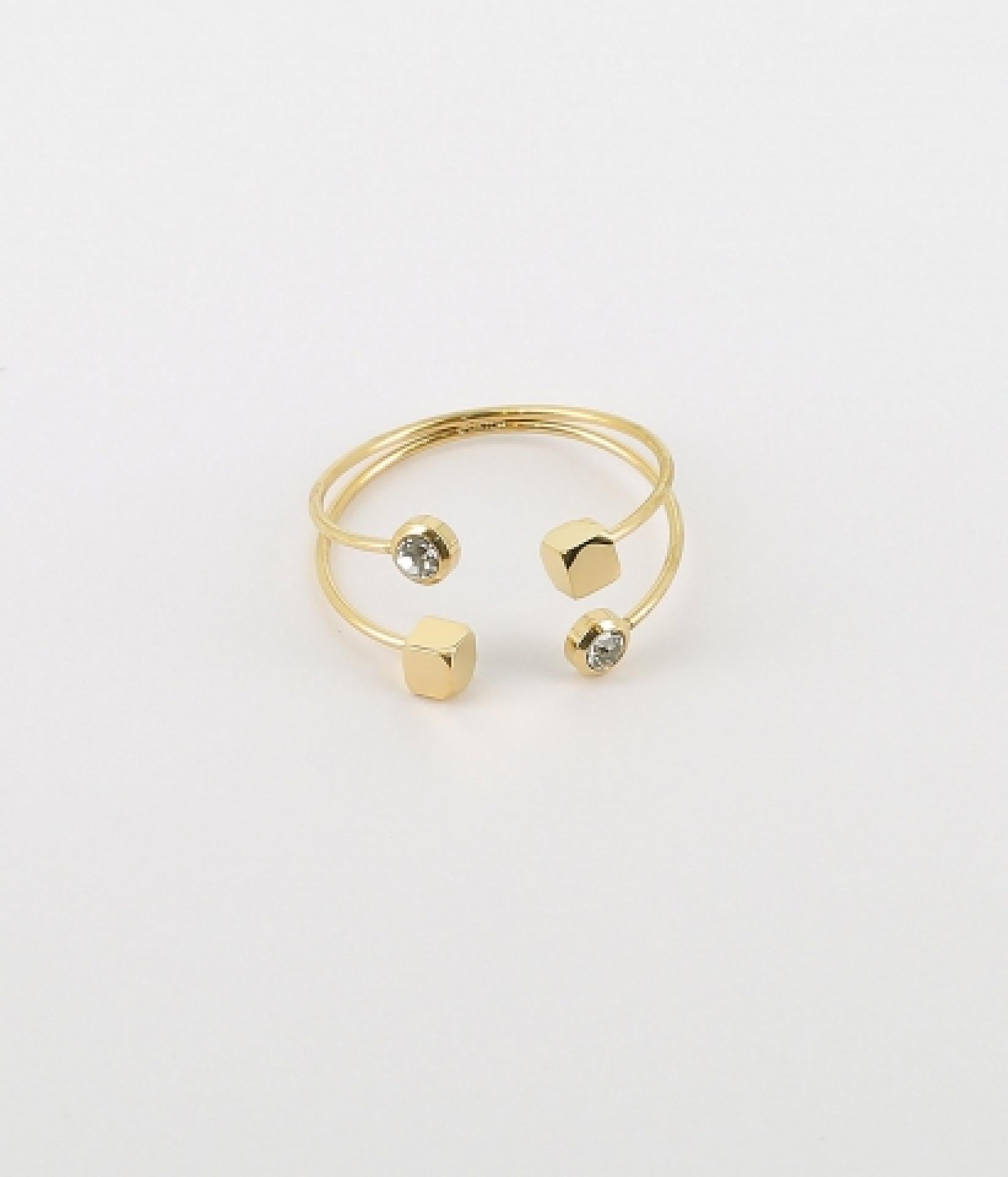 Zag Bijoux Ring Quadrito gold/perlmutt