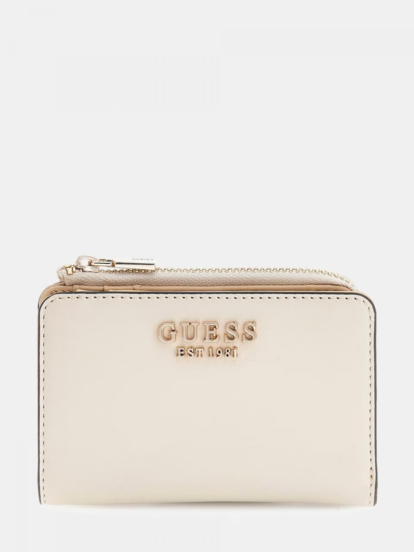 Guess LAUREL SLG ZIP ARND CARD CASE Bone