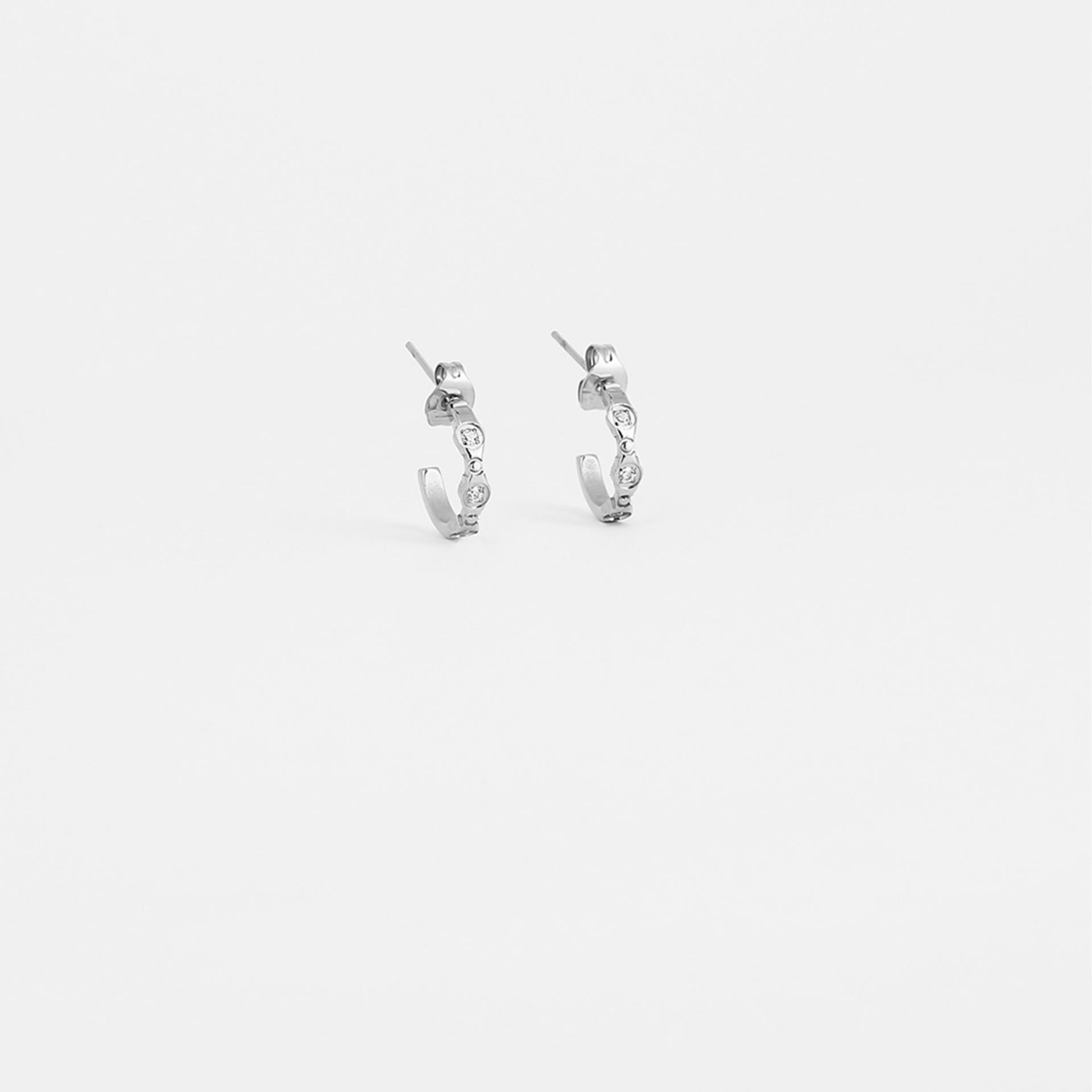 Zag Bijoux BOUCLES D OREILLES-EARRING - ACIER blanc - steel white -