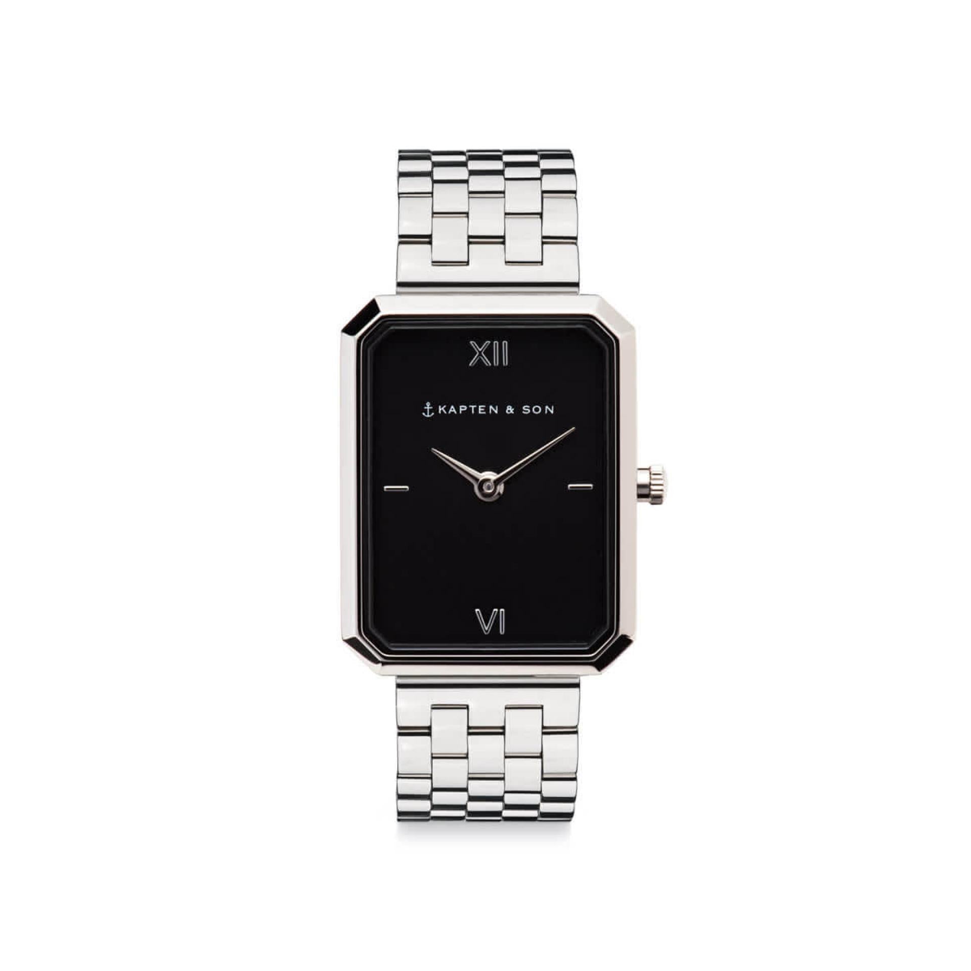 Kapten & Son Uhr Grace Silver Black Steel