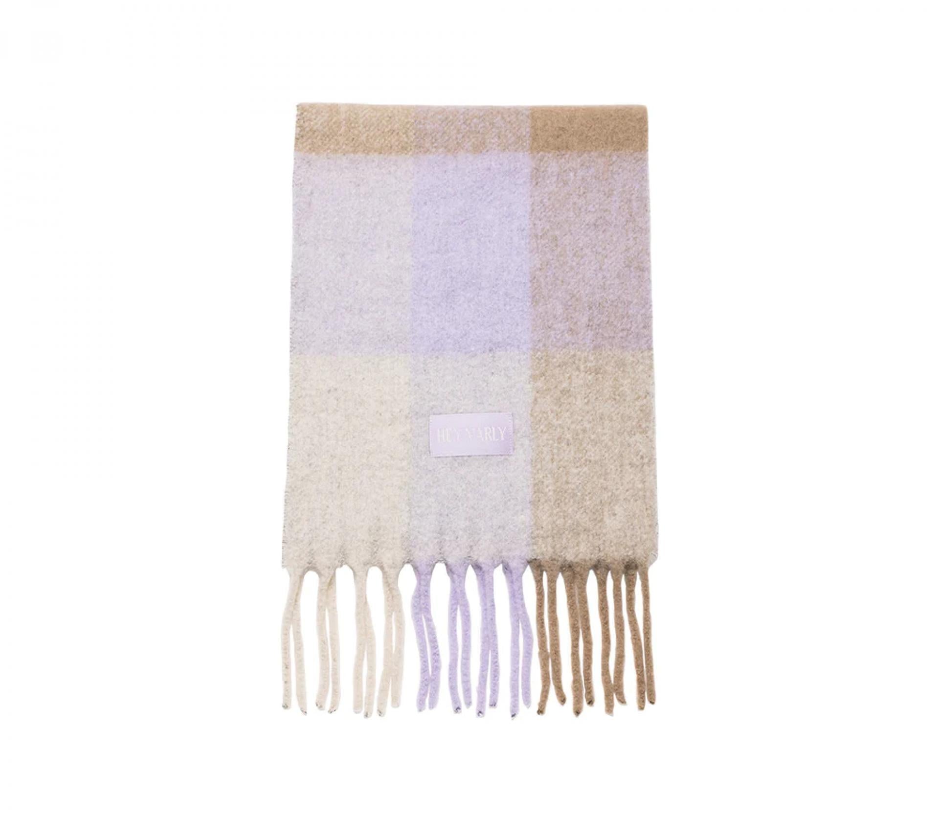 Hey Marly Plaid Scarf - Variante: M Lilac/Crema